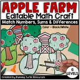Autumn Apple Farm Math Craft, Number Matching, Sums and Di
