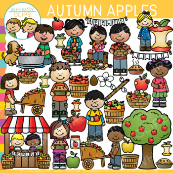 Preview of Kids and Apples in the Fall Season Clip Art - Including the Apple Life Cycle