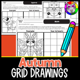 Autumn Art Grid Drawings,Fall Drawing Skills Worksheets, 1