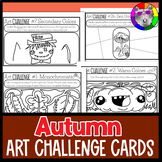 Autumn Art Lesson Challenge Cards, 40 Drawing Prompts and 