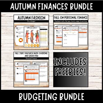 Preview of Autumn BUNDLE | Fall on Personal Finances and Budgeting | INLCUDES FREEBIES