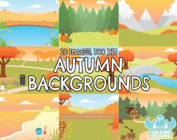 Preview of Autumn Backgrounds Clipart (Lime and Kiwi Designs)