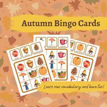 Preview of Autumn Bingo Cards | Fall Bingo | Language Game | Vocabulary Game