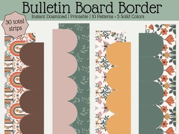 Preview of Autumn Bulletin Board Border, Fall Border, Classroom Border, Art Nouveau Border