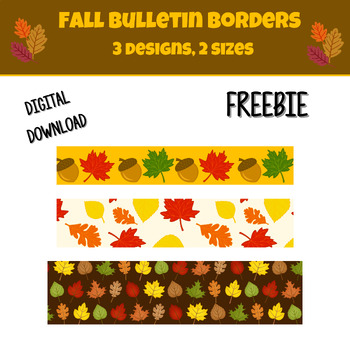 Preview of Autumn Bulletin Board Borders, Printable Classroom Decor, Fall, Trim