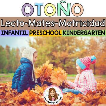 Preview of Autumn Bundle. Literacy Math Tubs Spanish / Paquete otoño