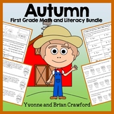 Autumn Bundle for 1st Grade | Math and Literacy Skills Rev