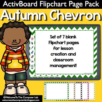 Preview of Autumn Chevron ActivInspire Flipchart Page Pack