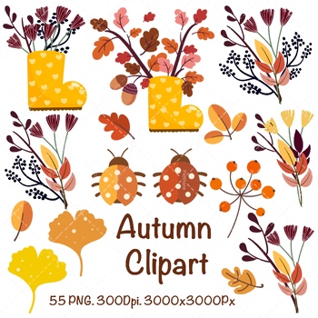 Preview of Autumn Clipart, Fall Clipart, Fall Decor Clipart