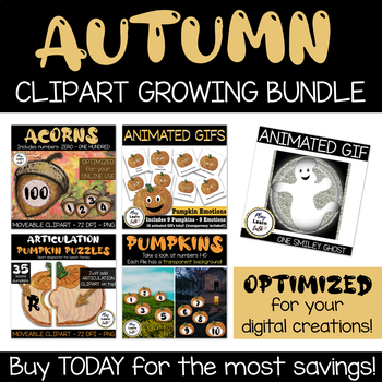 Preview of Autumn Clipart - Growing Bundle- Moveable Pieces - Distance Learning