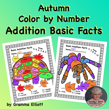 Preview of Autumn Color by Addition Fact Fluency