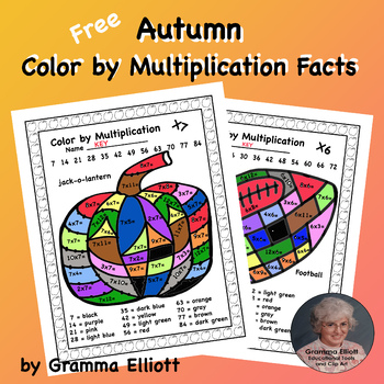 Autumn Color by Multiplication Facts