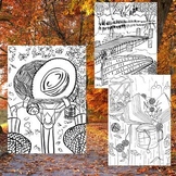 Autumn Coloring Book Pages For Teens and Adults Bundle