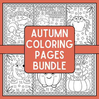 Preview of Autumn Coloring Pages Bundle • Fall Coloring Pages • Autumn Activities