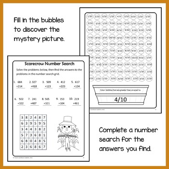 fall math puzzles 3rd grade common core by yvonne crawford tpt