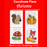 Autumn Coordinate Plane Graphing Picture: Bundle 4 in 1