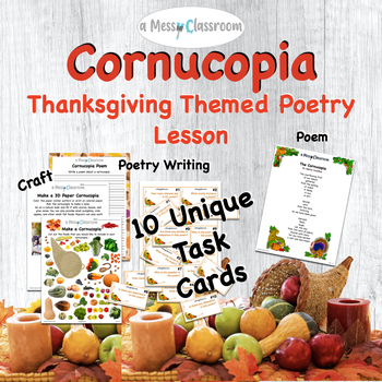 Preview of Autumn Cornucopia Thanksgiving Poem for Fall Poetry Lesson