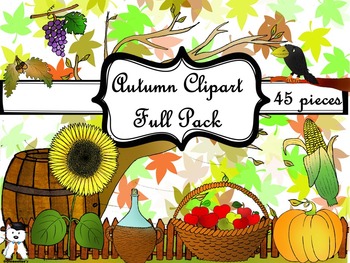 Preview of Beautiful Autumn Clipart - Beautiful Fall Clipart - Mega Pack #DollarDeal
