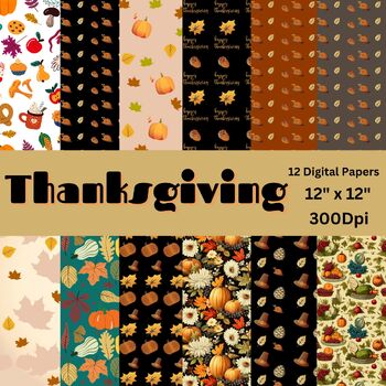 Autumn Digital Paper Fall Scrapbooking Leaves Seamless Vintage Background