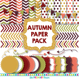 Autumn Digital Paper and Clip Art Pack