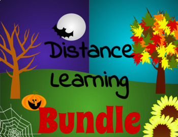 Preview of Autumn Distance Learning Thanksgiving Halloween Bundle 