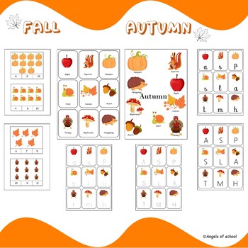Autumn Early Learning Bundle | Homeschool Printable | Cards by Angels ...