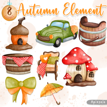 Preview of Autumn Element Clipart, Fall Element Clipart