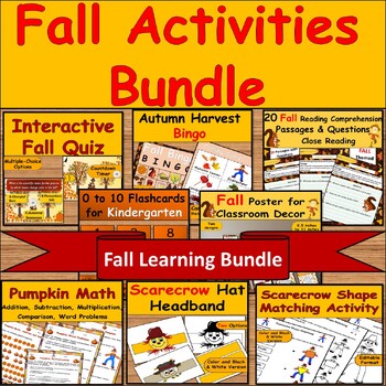 Preview of Autumn Enrichment Bundle: A Harvest of Learning and Fun/Bingo, Math, Reading