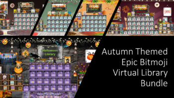 Preview of Autumn Epic Bitmoji Virtual Library BUNDLE (Google Slides & PowerPoint)