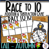 Addition & Subtraction to 10 - 10s Frame Game - AUTUMN - FALL