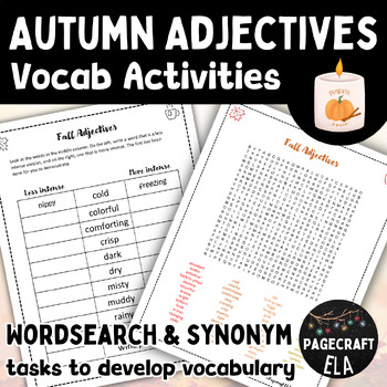 Preview of Autumn | Fall Adjectives | Widen Vocabulary | Middle School | October Activities