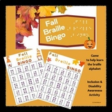 Autumn / Fall Braille Bingo - Disability Awareness Game Activity