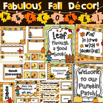 Preview of Classroom Decor - Autumn / Fall (Editable)