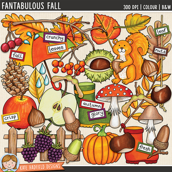 Preview of Autumn / Fall Clip Art: Fantabulous Fall (Kate Hadfield Designs)