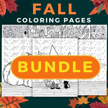 Preview of Autumn Fall Coloring Sheets pages Big Bundle -Fun October November  Activities