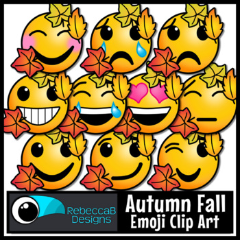 Preview of Autumn Fall Emoji Emotions Clip Art