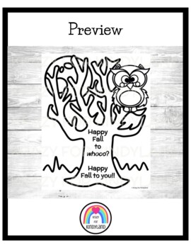 Autumn / Fall Coloring Page for Kindergarten FREEBIE! by Krazy for