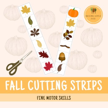 Preview of Autumn / Fall / Halloween Cutting Strips Free Montessori