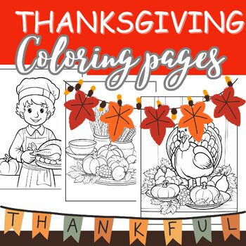 Preview of Autumn Fall Homeschool Worksheets and Thanksgiving Coloring Pages for Kids