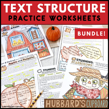 Preview of Autumn - Fall - Identify Text Structure Worksheets w/ Graphic Organizers