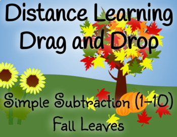 Preview of Autumn Fall Leaves Subtraction Single Digit