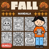 Autumn Fall Mandala Coloring sheets - Fun September Octobe