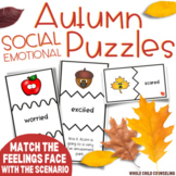 Autumn Fall Naming Feelings Matching PUZZLES Social-Emotio