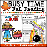 November Autumn / Fall No-Prep Reading Worksheets