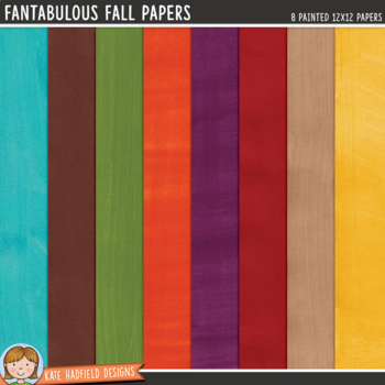 Preview of Autumn / Fall Painted Digital Paper Pack