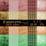20 Autumn Fall Print Digital Background Scrapbooking Papers