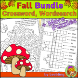 Autumn / Fall Puzzles Bundle – Fall Crossword, Fall Word S