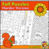 Autumn Fall Puzzles -Harder Version- Fall Crossword, Fall 