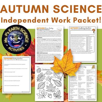 Preview of Autumn & Fall Science Independent Work Packet- Autumn Leaves, Soil, Fall Equinox