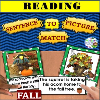 Preview of FALL READING COMPREHENSION LITERACY CENTER ACTIVITY SENTENCE AND PICTURE MATCH
